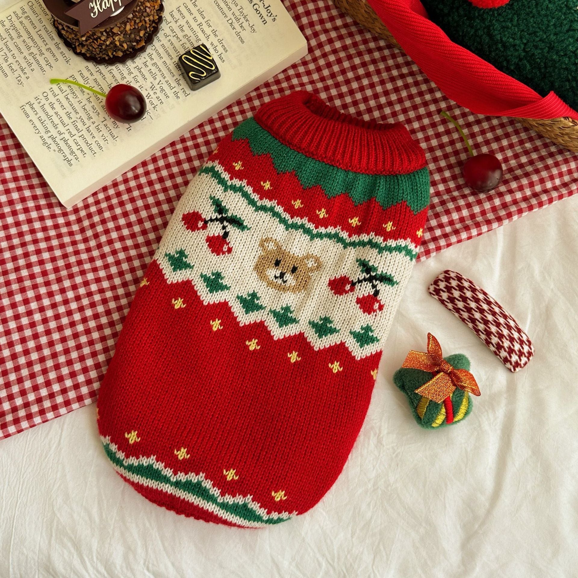 Christmas Cherry Pet Sweater