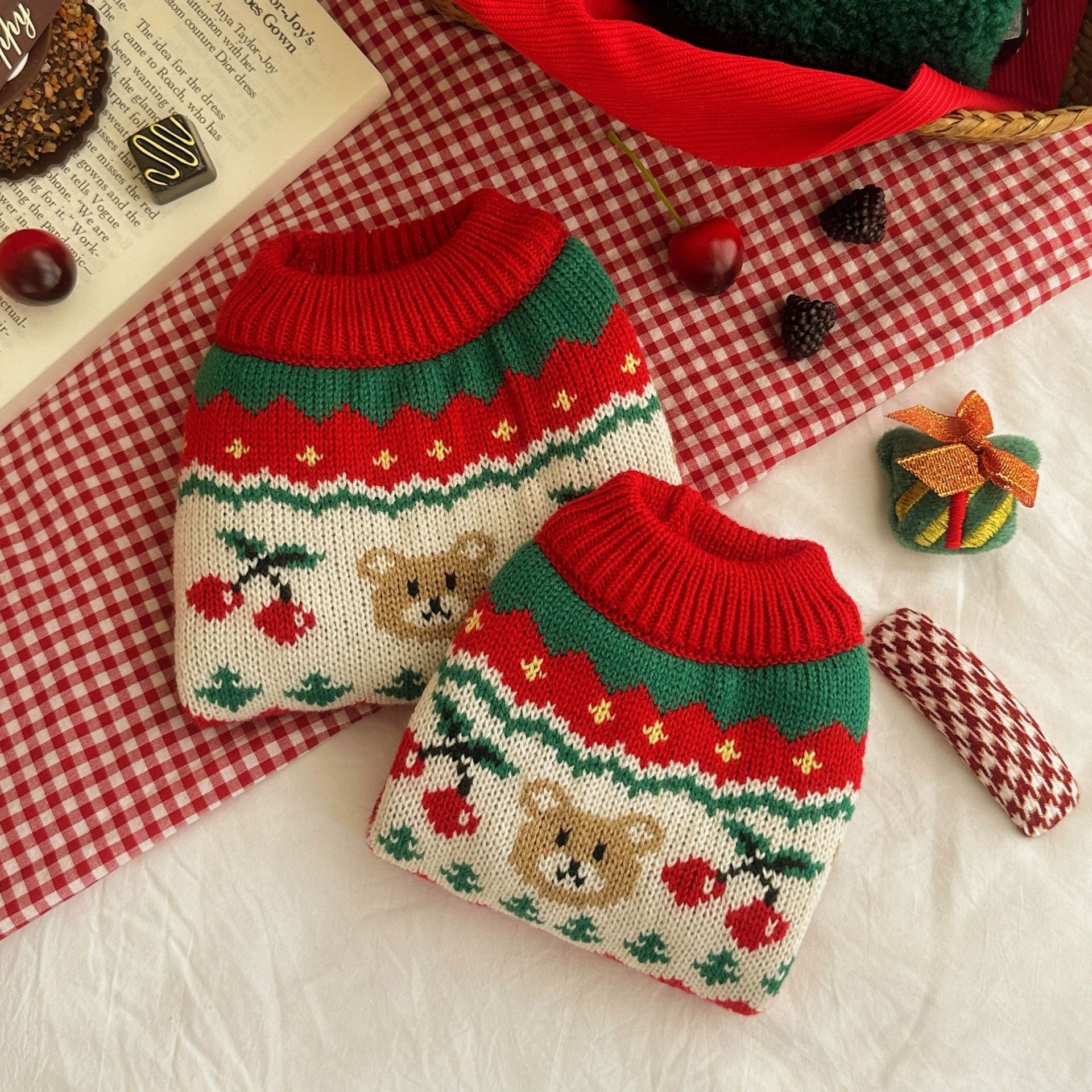 Christmas Cherry Pet Sweater