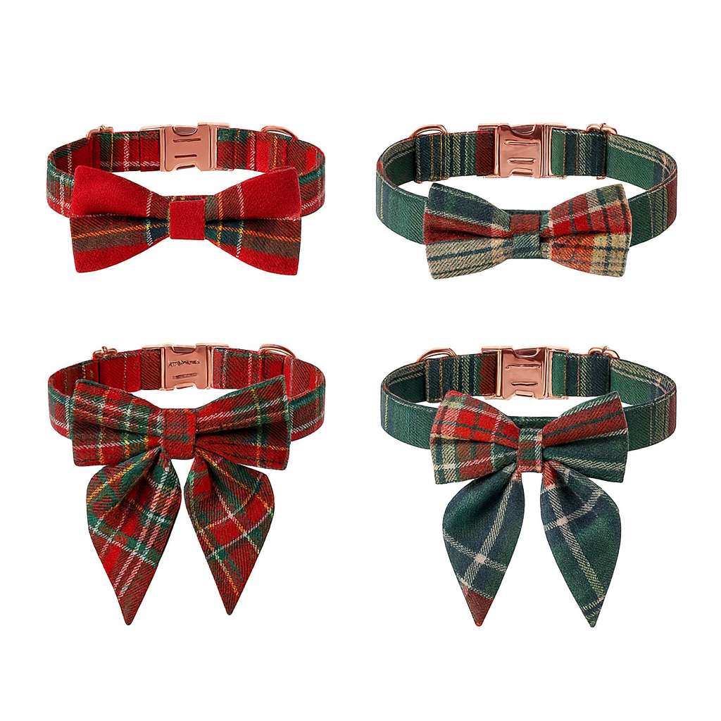 Christmas Dog Collar Rose Gold Buckle